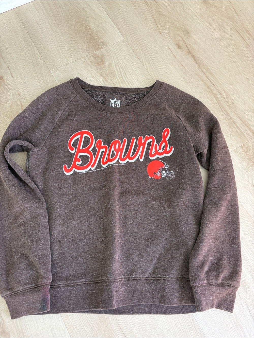 Cleveland Browns kids Brown Crewneck Sweatshirt